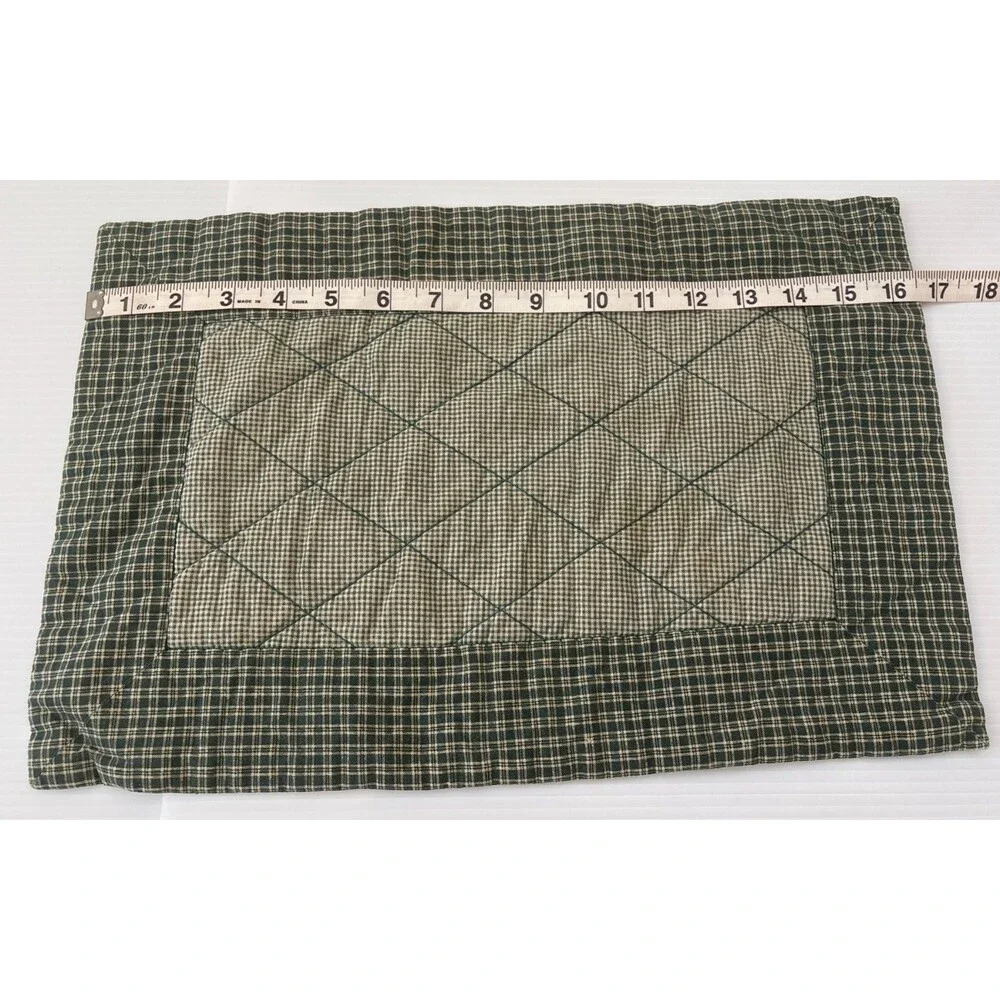 Green Gingham Check Diamond Quilted Placemats Cottagecore Farmhouse Decor